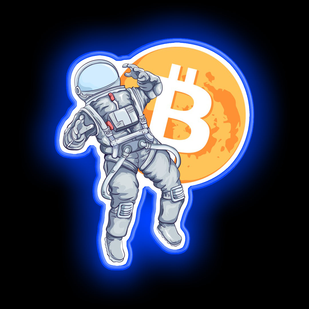 Bitcoin Astronaut Btc Mooning Neon Signs | Bitcoin Astronaut Btc Mooning  Led Lights For Sale – Neon Factory