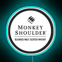 Load image into Gallery viewer, Blended Malt Monkey Shoulder Scotch RGB neon sign lightblue