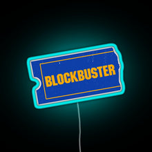 Load image into Gallery viewer, Blockbuster Video Logo RGB neon sign lightblue
