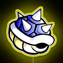 Load image into Gallery viewer, Blue Spikey Shell MK RGB neon sign yellow