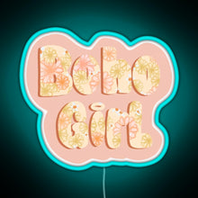 Load image into Gallery viewer, Boho girl RGB neon sign lightblue