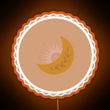 Load image into Gallery viewer, Boho Sun and Moon RGB neon sign orange