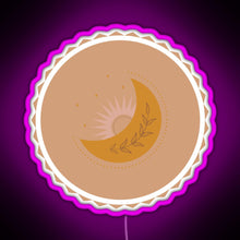 Load image into Gallery viewer, Boho Sun and Moon RGB neon sign  pink