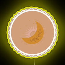 Load image into Gallery viewer, Boho Sun and Moon RGB neon sign yellow