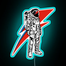 Load image into Gallery viewer, Classic David Bowie Theres A Atarman Gift Men Women RGB neon sign lightblue