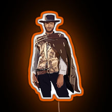 Load image into Gallery viewer, Clint Eastwood RGB neon sign orange
