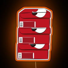 Load image into Gallery viewer, Closed single red stack shoe boxes logo RGB neon sign orange