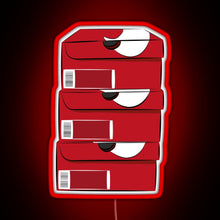 Load image into Gallery viewer, Closed single red stack shoe boxes logo RGB neon sign red