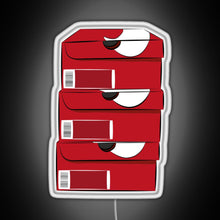 Load image into Gallery viewer, Closed single red stack shoe boxes logo RGB neon sign white