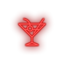 Load image into Gallery viewer, red cocktail led alcohol cocktail drink holiday tourism travel vacation neon factory