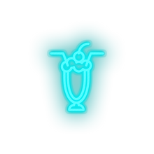 Load image into Gallery viewer, ice_blue cocktails led cherry cocktails drink love relationship romance valentine day neon factory