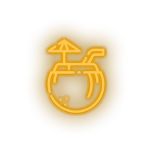 Load image into Gallery viewer, warm_white coconut_drink led beach coconut drink fruit holiday summer tropical drink vacation neon factory