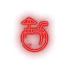 Load image into Gallery viewer, red coconut_drink led beach coconut drink fruit holiday summer tropical drink vacation neon factory