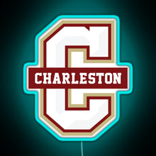 Load image into Gallery viewer, College of Charleston Cougars RGB neon sign lightblue