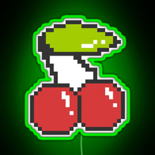 Load image into Gallery viewer, Cool 8 bit cherry RGB neon sign green