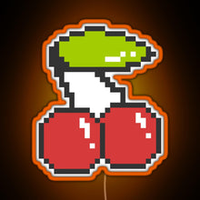 Load image into Gallery viewer, Cool 8 bit cherry RGB neon sign orange
