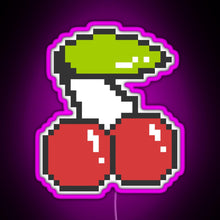 Load image into Gallery viewer, Cool 8 bit cherry RGB neon sign  pink
