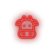 Load image into Gallery viewer, red cow led animal cartoon cow farm fauna herbivore zoo neon factory