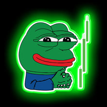 Load image into Gallery viewer, Crypto Frog Meme Sell Signal neon sign