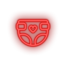 Load image into Gallery viewer, red diaper family children heart care child kid baby led neon factory