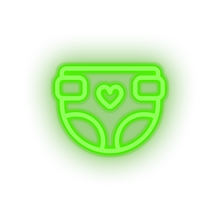 Load image into Gallery viewer, green diaper family children heart care child kid baby led neon factory