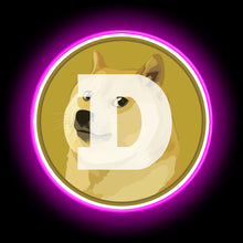 Load image into Gallery viewer, Dogecoin glowing sign