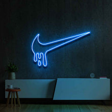 Load image into Gallery viewer, Dripping Nike Neon Sign Blue