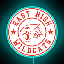 Load image into Gallery viewer, East High Wildcats RGB neon sign lightblue