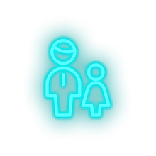 Load image into Gallery viewer, ice_blue family parent father children human person child daughter kid grandfather baby led neon factory