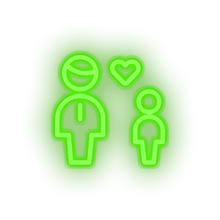 Load image into Gallery viewer, green family parent father children human person heart child kid dad baby led neon factory