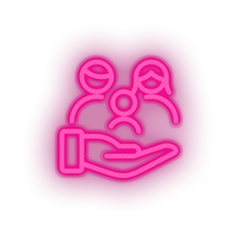 Load image into Gallery viewer, pink family parent hold children human person hand parents child kid baby led neon factory