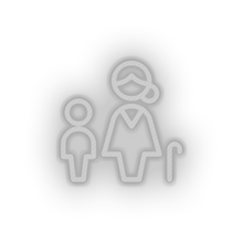 Load image into Gallery viewer, white family parent mother children human cane person old child kid baby grandmother led neon factory