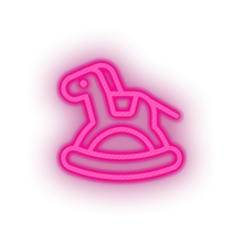 Load image into Gallery viewer, pink family ride rocking toys children baby hobby play child kid horse toy led neon factory