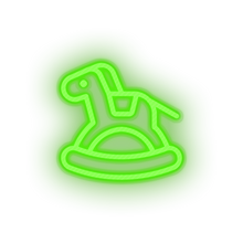 Load image into Gallery viewer, green family ride rocking toys children baby hobby play child kid horse toy led neon factory