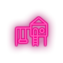 Load image into Gallery viewer, pink family swing play children playground outdoors child structure kid baby playhouse led neon factory