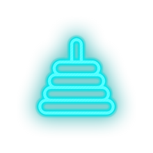 Load image into Gallery viewer, ice_blue family toys tower children baby rings stack counting educative child educational kid led neon factory