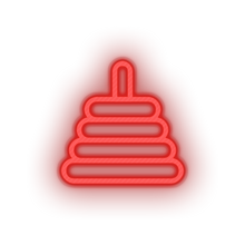 Load image into Gallery viewer, red family toys tower children baby rings stack counting educative child educational kid led neon factory
