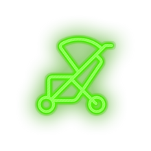 Load image into Gallery viewer, green family trolley children care child kid baby stroller led neon factory