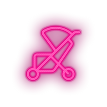 Load image into Gallery viewer, pink family trolley children care child kid baby stroller led neon factory