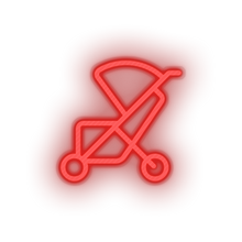 Load image into Gallery viewer, red family trolley children care child kid baby stroller led neon factory