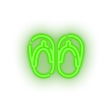 Load image into Gallery viewer, green flip_flops led beach flip flop holiday sandals slippers summer vacation neon factory