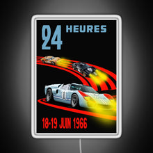 Load image into Gallery viewer, Ford GT40 Mk2 1st 2nd 3rd 24 Hours 1966 RGB neon sign white