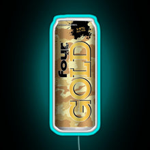 Load image into Gallery viewer, Four Loko Gold RGB neon sign lightblue