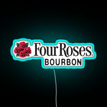 Load image into Gallery viewer, Four Roses Bourbon RGB neon sign lightblue