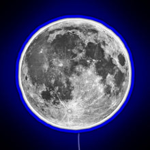 Load image into Gallery viewer, Full Moon sticker RGB neon sign blue