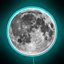 Load image into Gallery viewer, Full Moon sticker RGB neon sign lightblue