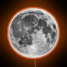 Load image into Gallery viewer, Full Moon sticker RGB neon sign orange