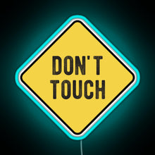 Load image into Gallery viewer, Funny Motorcycle Or Biker Helmet Design Don t Touch Warning RGB neon sign lightblue