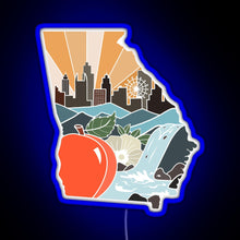 Load image into Gallery viewer, Georgia RGB neon sign blue