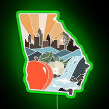 Load image into Gallery viewer, Georgia RGB neon sign green